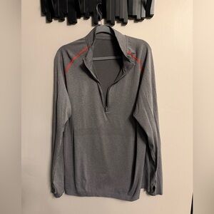 Lululemon Men’s XL Half Zip Long Sleeve Gray Orange Performance Top